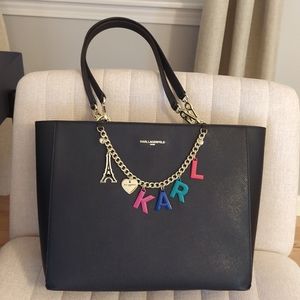 Karl lagerfeld tote bag, large, Adele, color black